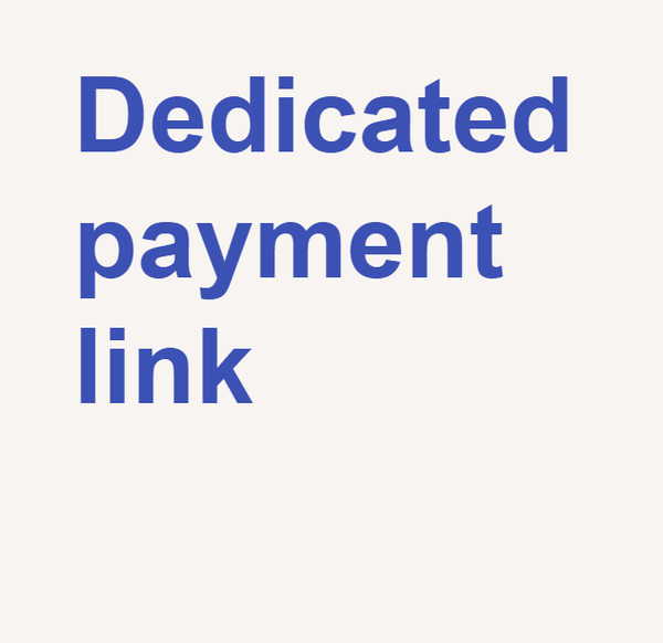 Custom payment link for clients, designated product order link