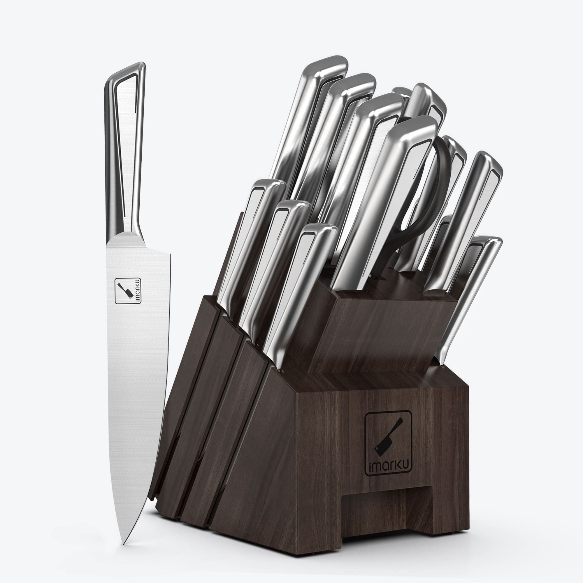 IMARKU 16-Piece Knife Block Set Ultra-Sharp Stainless Steel Kitchen Knives Deal Review