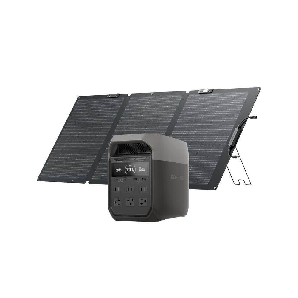 1800-Watt DELTA 3 Portable LFP Power Station with 160W Portable Panel, 1024Wh Battery Generator, Home Backup, RVs, Camp