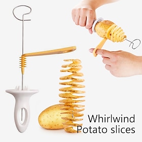 Lightinthebox 1Set Stainless Steel Tornado Potato Spiral Slicer – Manuel Cutter Spiral Screw Chips Reusable Potato Twister Fruits Vegetable Tools Kitchen Cooking Maker Deal Review