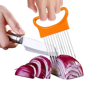 Lightinthebox 2PCS Onion Vegetables Slicer Cutting Tomato Slicer Cutting Aid Holder Guide Slicing Cutter Safe Fork Onion Cutter Kitchen Accessories Deal Review
