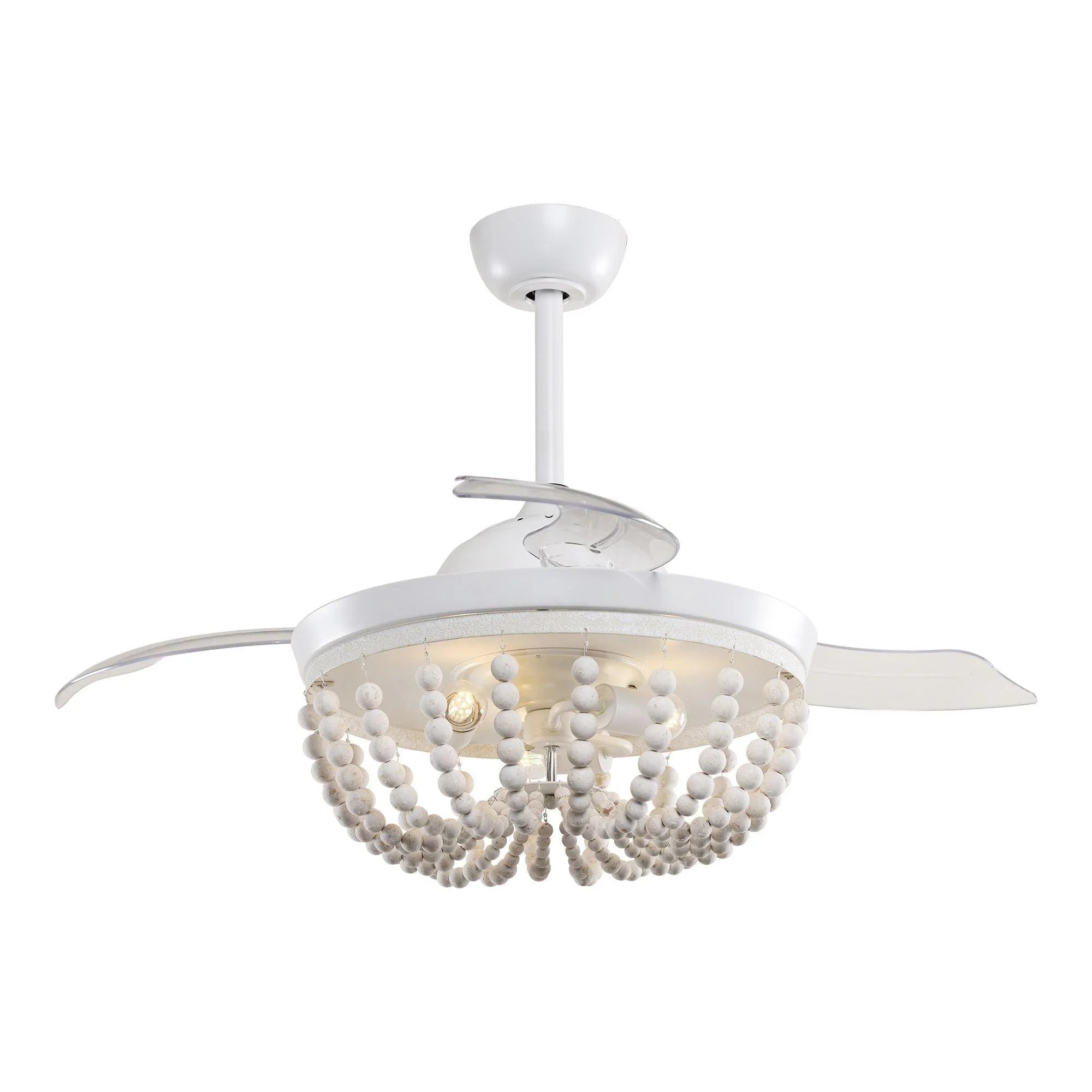 ParrotUncle 42" Huang Farmhouse Wooden Beads Ceiling Fan with Lighting