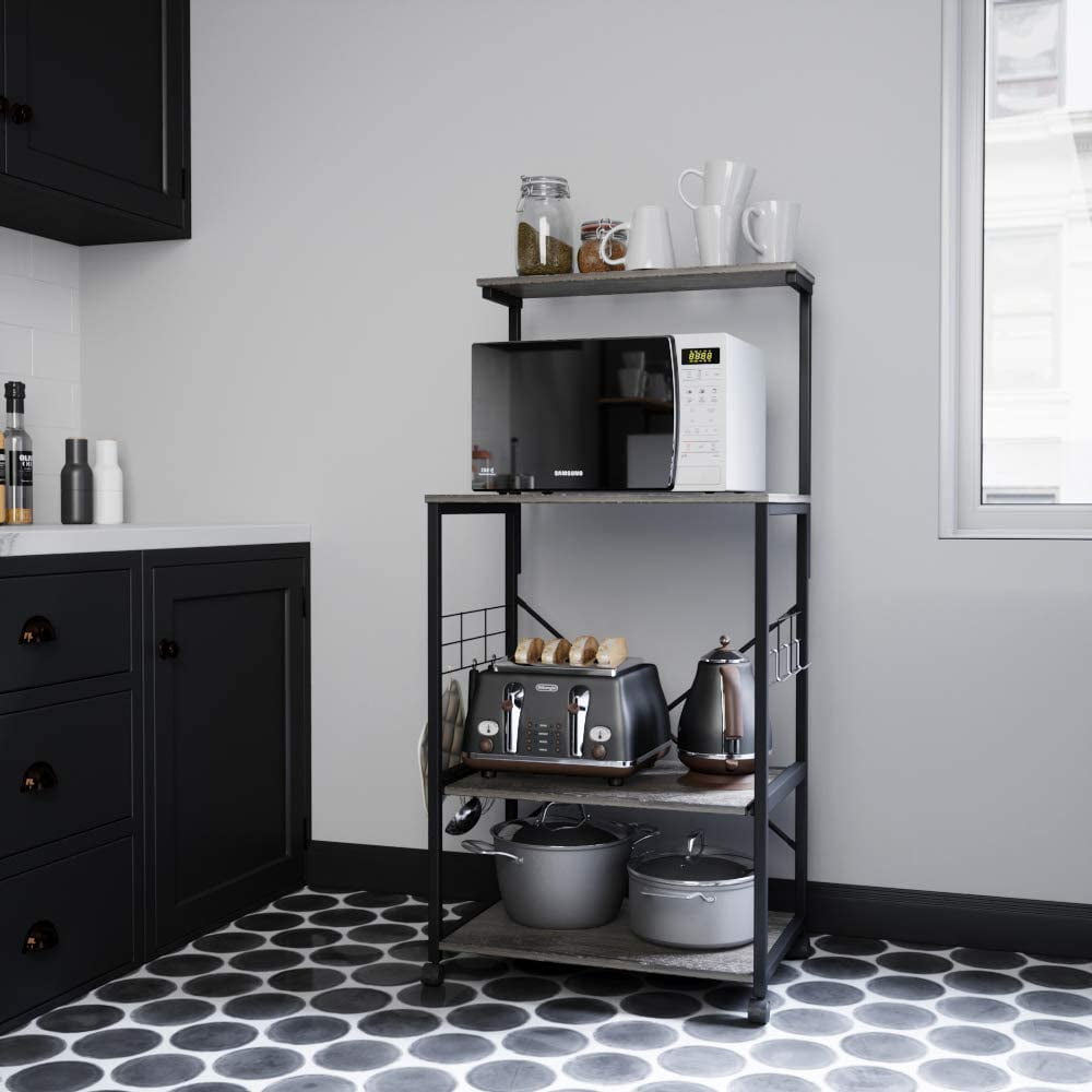 Bestier Kitchen Organizer Backer's Rack 4 Tier Storage Shelf Gray