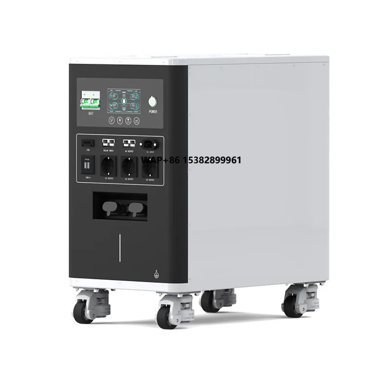 6.6kWh Portable Home Energy Storage Power Station 6000W Inverter with Solar Battery Lithium Panels for Car Use