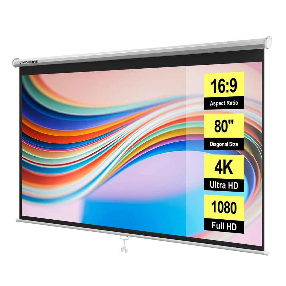What is the optimal viewing distance for the 120 in. Manual Pull-Down Retractable Projector Screen, 1:1 HD?
