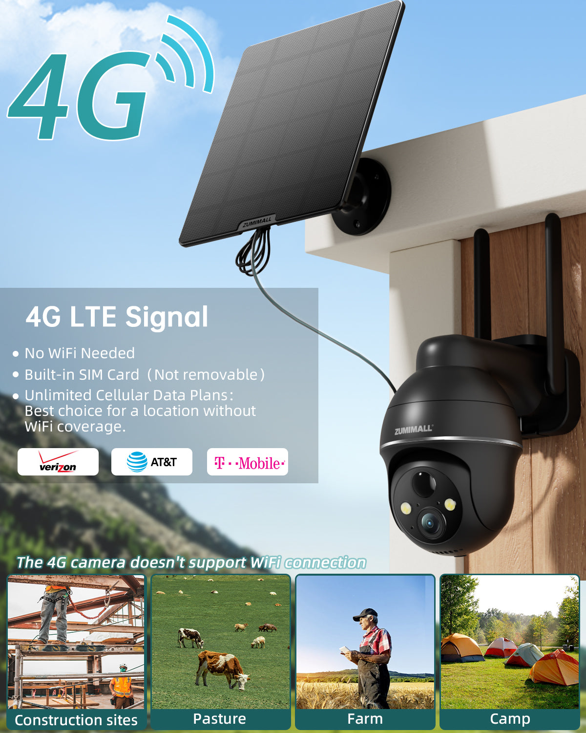 4G LTE Cellular Wireless Security Camera-G1K (2-PACK ) detail image