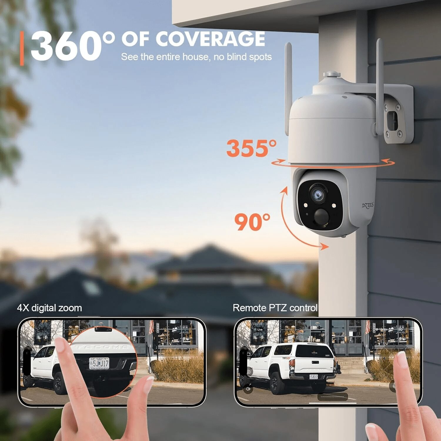 Dzees 2K PTZ Outdoor Security Camera detail image