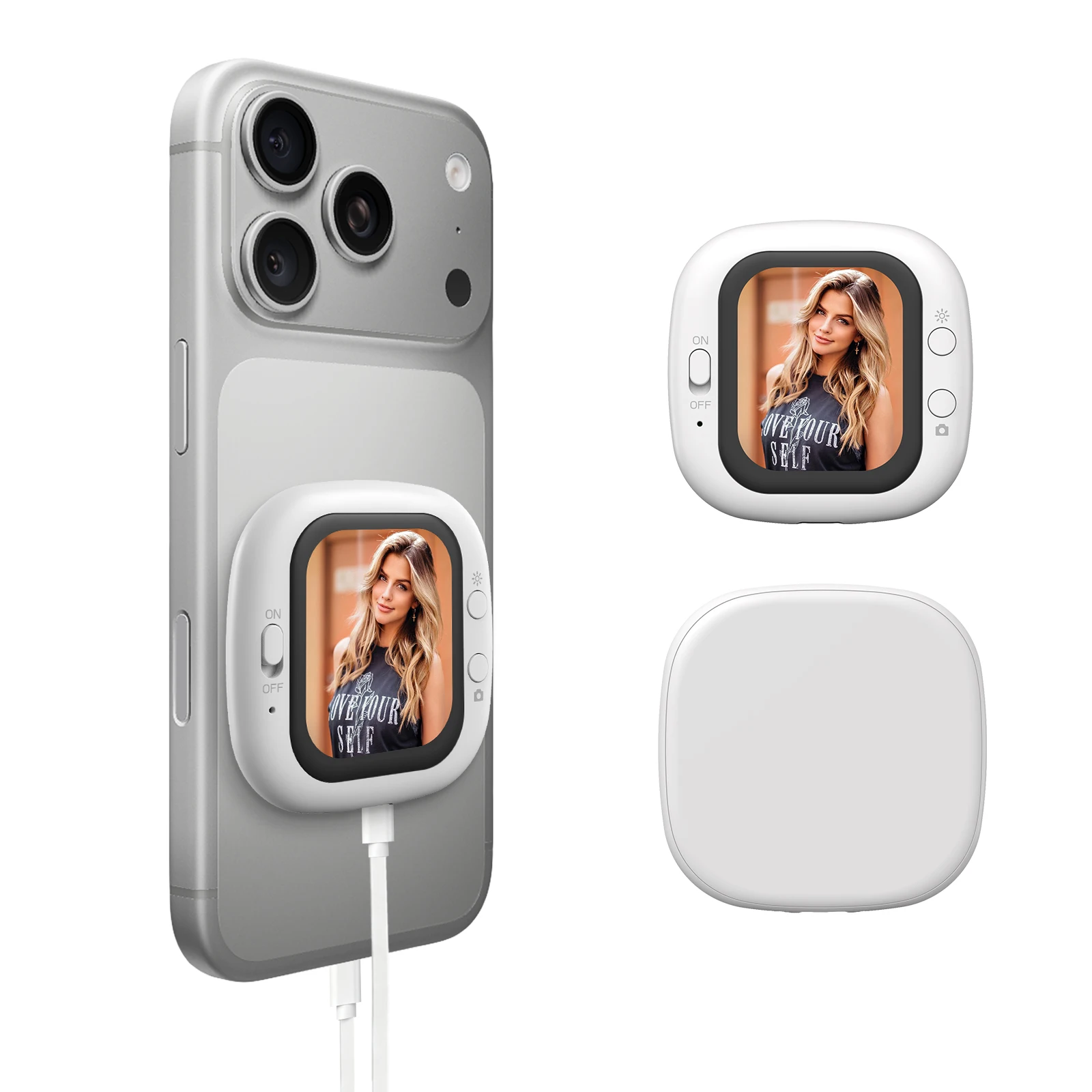 Phone Vlog Selfie Monitor Screen Phone Holder Clip Mount Rear Camera Selfies Vlogging Live Selfie Screen Compatible FOR iPhone