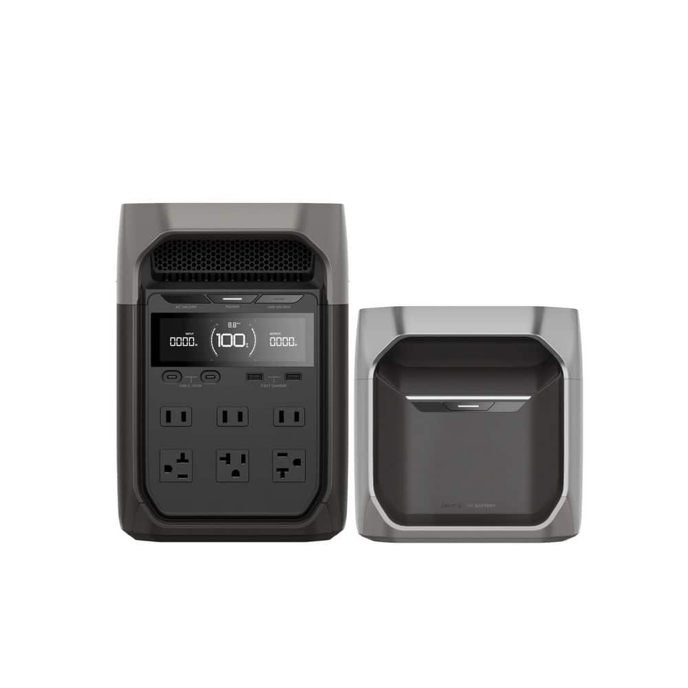 1800-Watt DELTA 3 Portable LFP Power Station with 1 piece delta 3 extra battery, 1024Wh Battery Generator