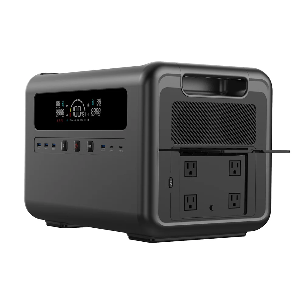 2400W Solar Power Generator, Large Capacity Portable Power Station for Home Backup Outdoor Camping Emergency