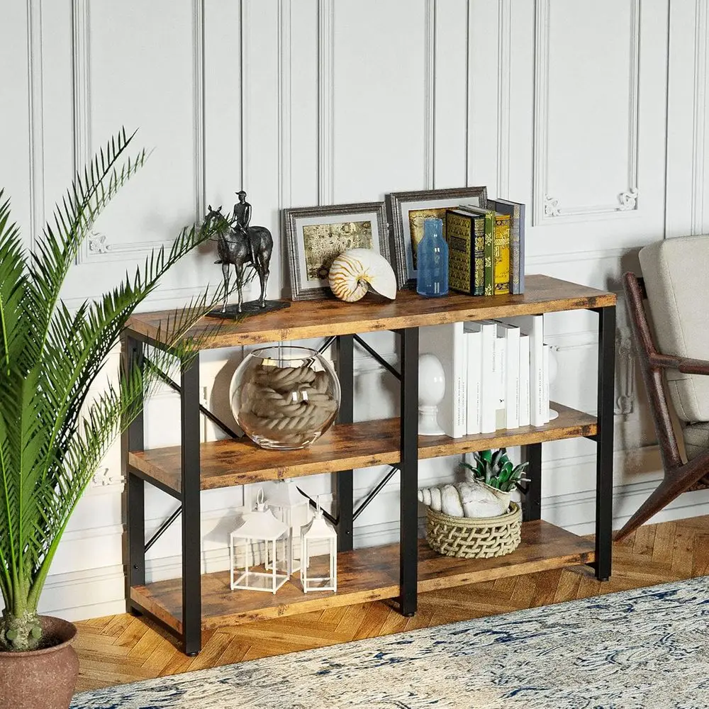 AliExpress Industrial Style 47 3-Tier Wooden and Metal Bookshelf for Home or Office Display Deal Review