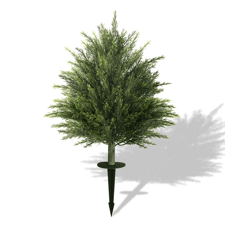 OLIVIVI Artificial Cedar Tree 2FT Tall Faux Silk Plant for Home Office Decor Indoor Outdoor Fake Lifelike Potted Christmas Tree with Wood Branches 1 pack