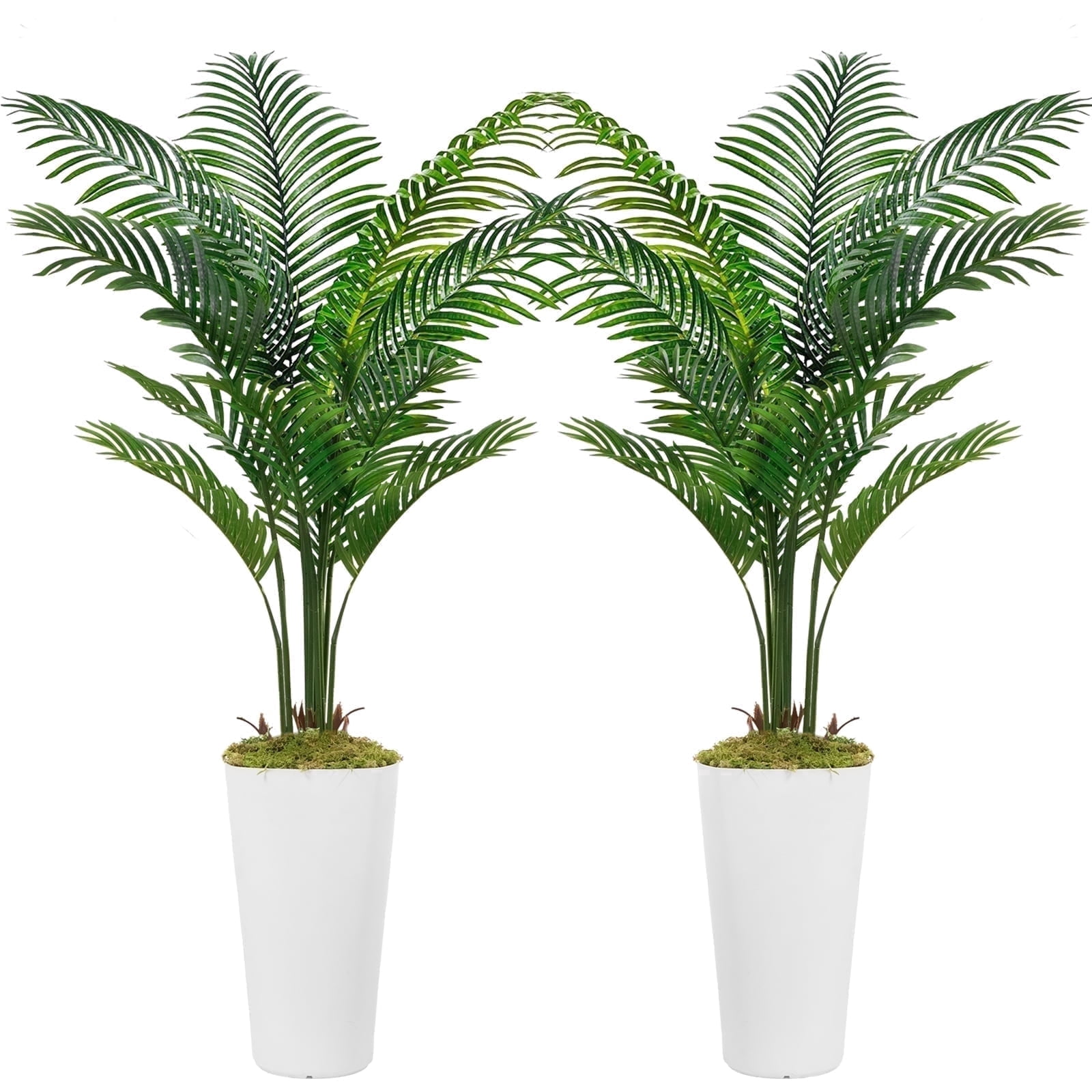 OLIVIVI Faux Palm Tree 5FT Tall Artificial Silk Plant for Home Office Decor Indoor Outdoor Fake Lifelike Potted Tree with Pots 2 pack