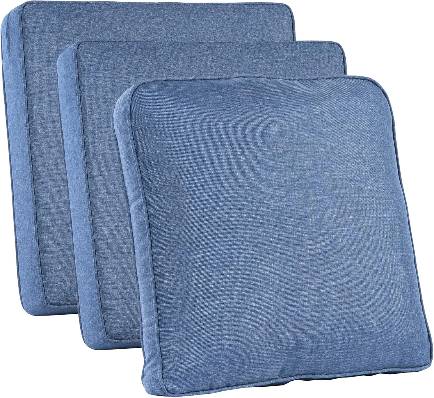 Outdoor Patio Furniture Cushion Covers, Denim Blue, Waterproof with Zipper