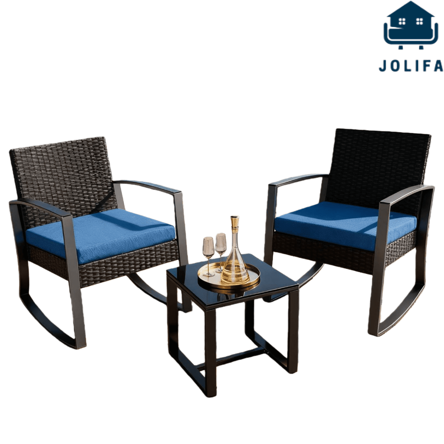 Jolifa 4-Piece Patio Furniture Set,Textilene Outdoor Conversation Set with Chairs and Glass Coffee Table for Backyard,Poolside,Porch – Beige Review