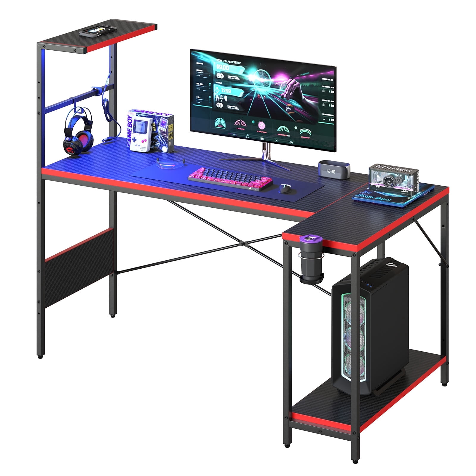 Bestier 70 Inch Large Computer Desk, Modern Two-Tone Executive Office Desk with Sturdy K-Shaped Metal Frame, Industrial Home Office Writing Desk for Gaming, Studying, and Working, Rustic Br Deal Review