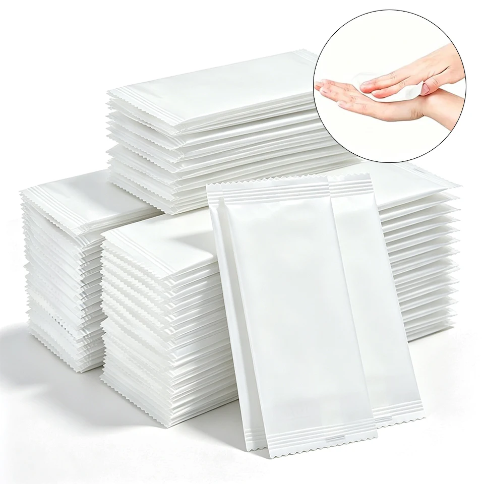 50/100PCS Portable Disposable Wet Wipes Small Pack Cleaning Wipes for Tattoo Workstation Tools Screen Travel Household Use