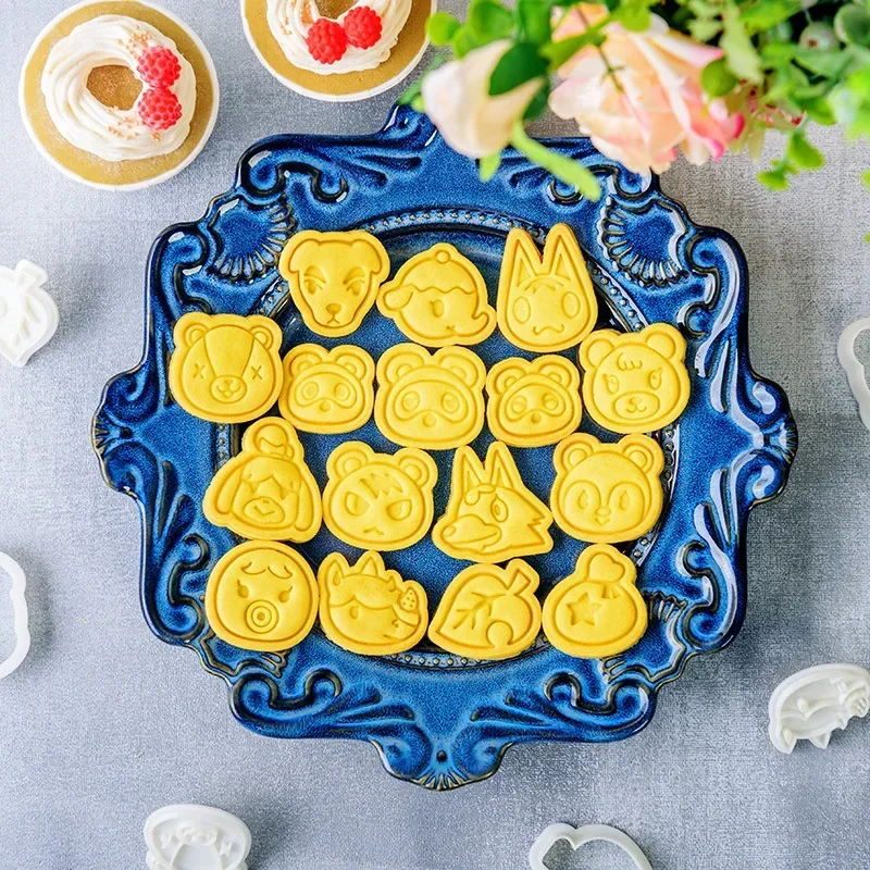 Cake Cookie Animal Crossing Cutter Cute Anime Figure DIY 3D Baking Mould Cookie Tools Set Party Decorations