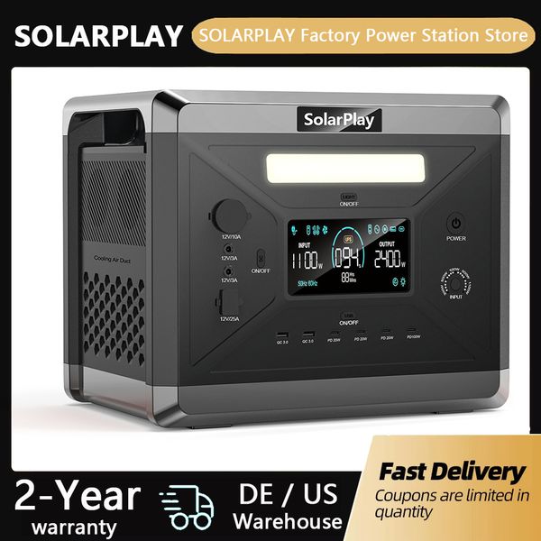 Charging Station 2400W Portable Power Station 220V 110V AC Outlets Portable Power Station United States Germany Warehouse Ship