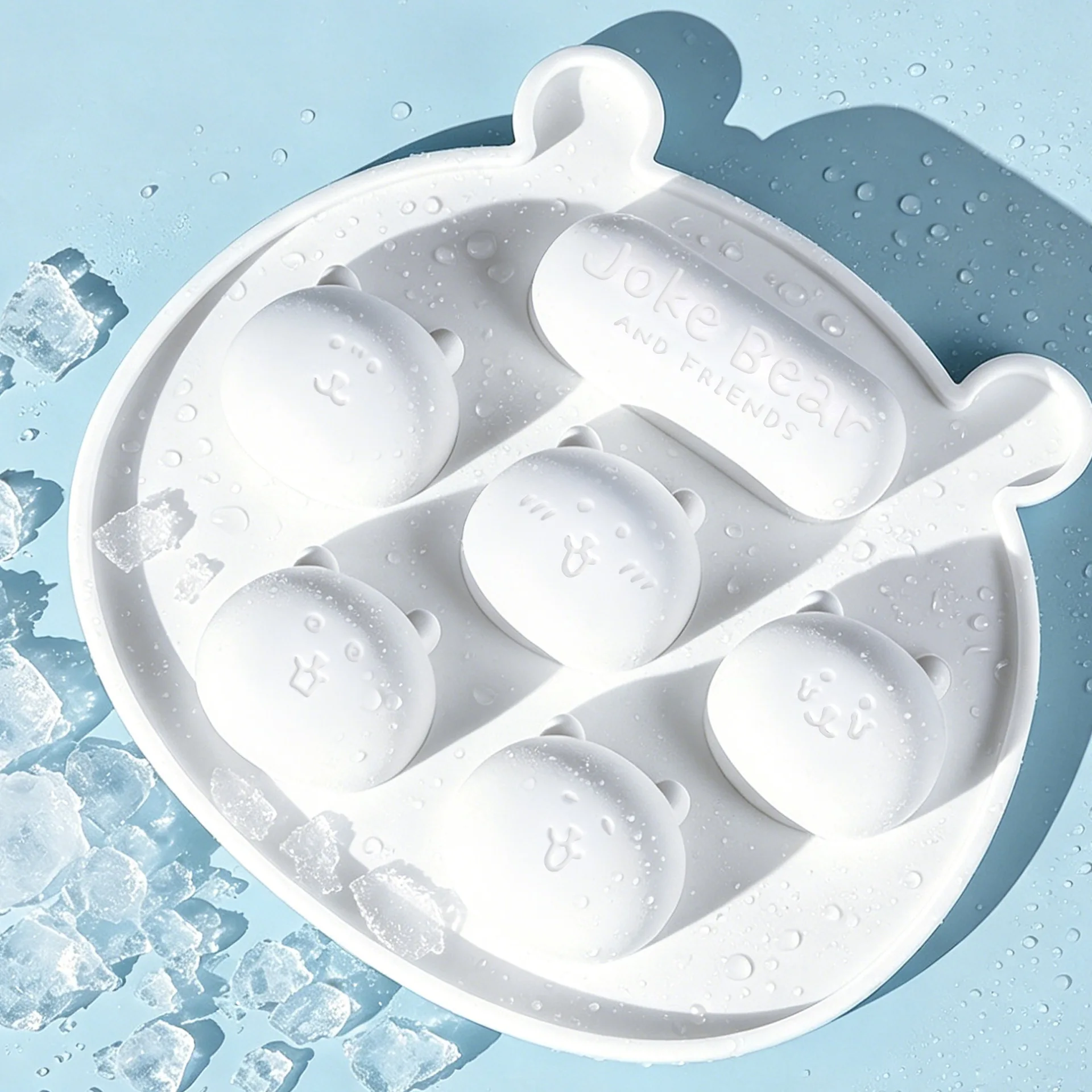 AliExpress Cute Joke Bear Silicone Ice Cube Tray With Lid Storage Box Kitchen Mold Funny Face Character Ice Maker Gift for Boys Girls Fans Deal Review