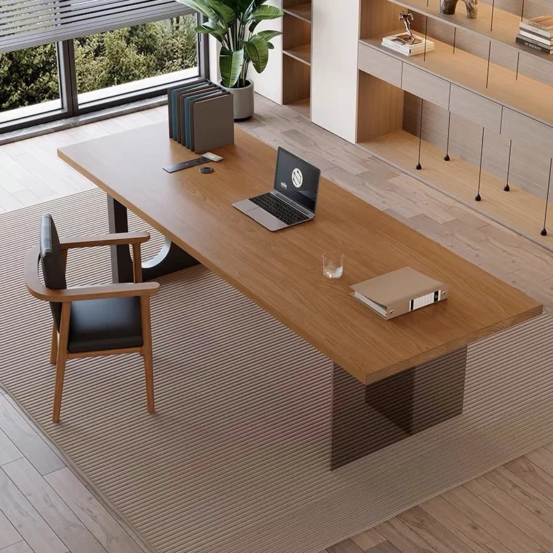 Italian Acrylic Floating Wooden Office Desk Modern Simple Living Room Study Desk Office Home Furniture Tavolo Fluttuante FYFD