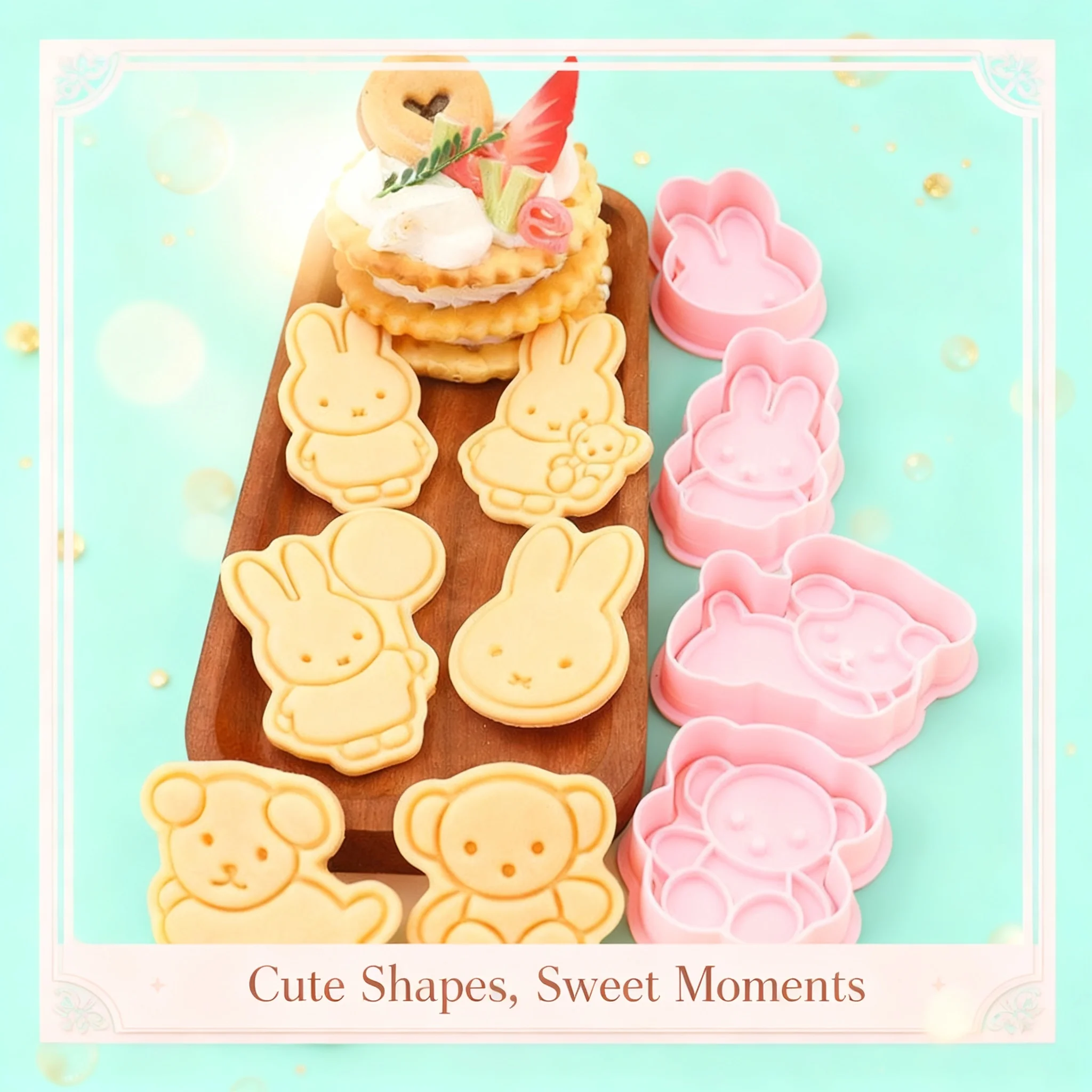 Miffy Series Cartoon Cookie Mold Cute DIY Simulation Biscuit Printing Mold Non Stick Easy to Use Creative Kitchen Baking Tool