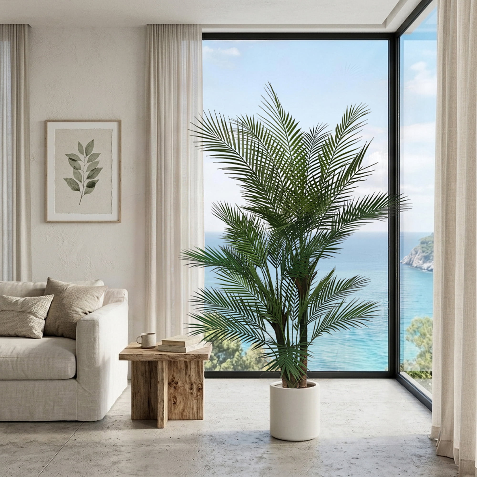 OLIVIVI Artificial Palm Tree 5FT Tall Faux Plant for Home Office Decor Indoor Outdoor Fake Lifelike Potted Plant with Branches 1 pack
