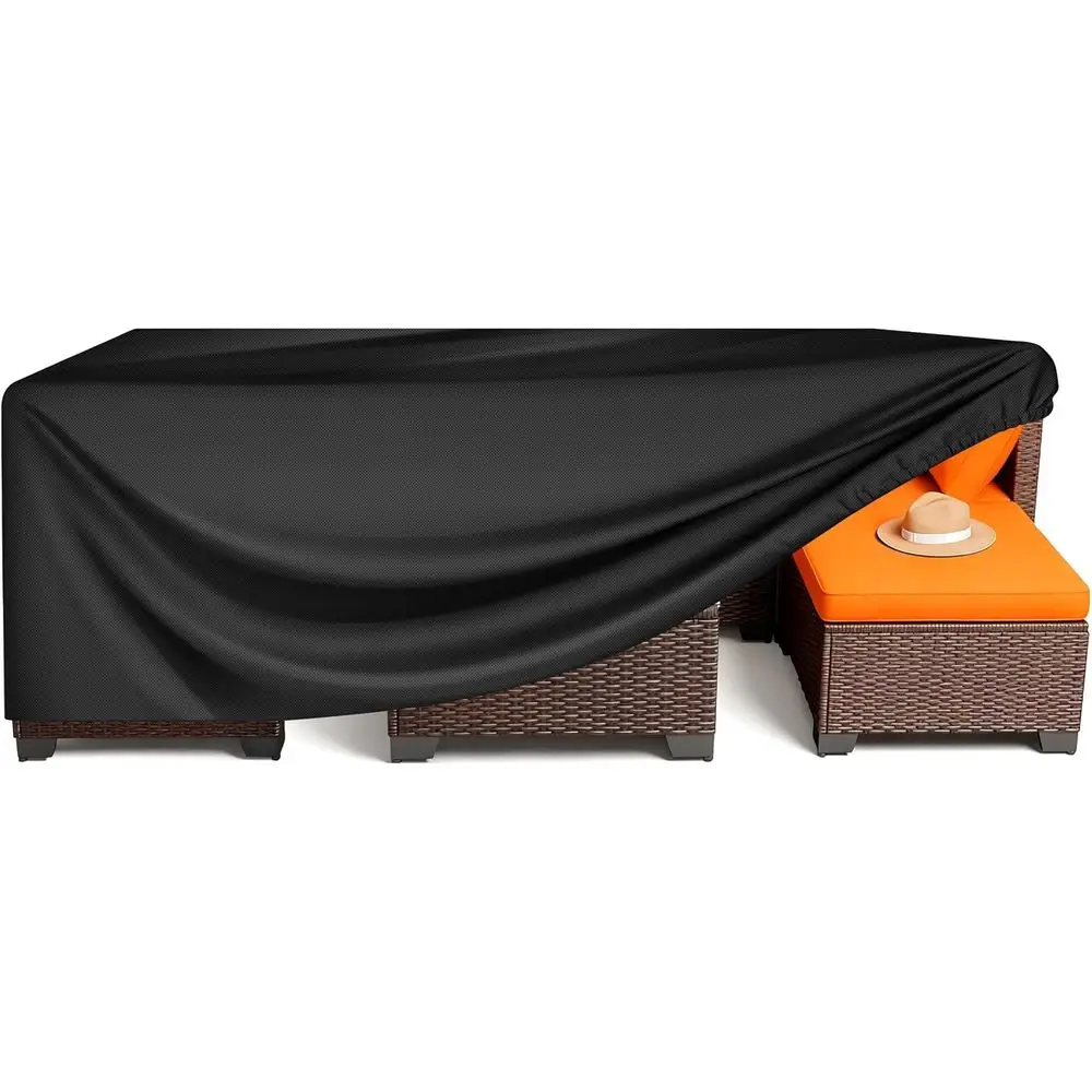 Patio Furniture Covers, Outdoor Furniture Cover Waterproof, General Use, Outside Table and Chair Covers, Heavy Duty 420D (Black,