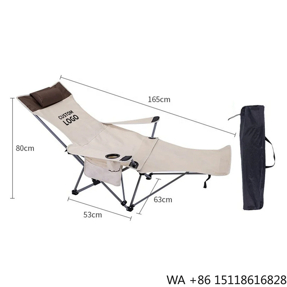 Portable Folding Reclining Chair Lightweight Adjustable Chair for Outdoor Camping Beach Patio Compact Storage