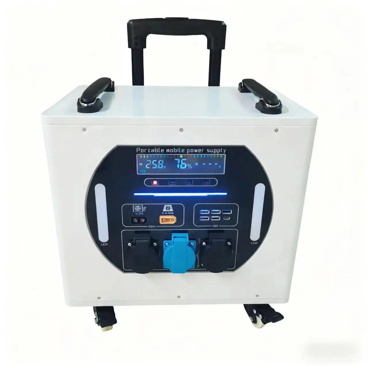Premium Grade 3000W Tie Rod Suitcase Portable Mobile Power Station For Energy Storage Outdoor Home