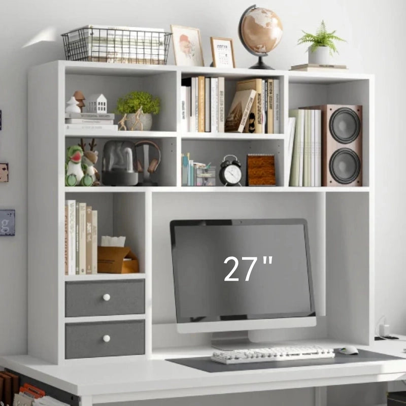 Reibii White Desk Hutch Storage Shelf Bookcase Deal Review
